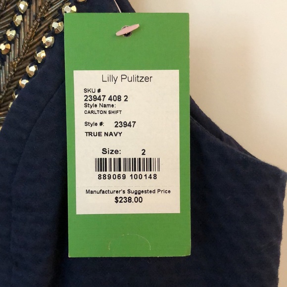 Lilly Pulitzer Navy Blue Carlton Shift Dress - Picture 3 of 3